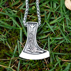 2025 NEW Men's 316L stainless-steel Viking Celtic Wolf Raven Axe Pendant Necklace scandinavian Jewelry Gift free shipping