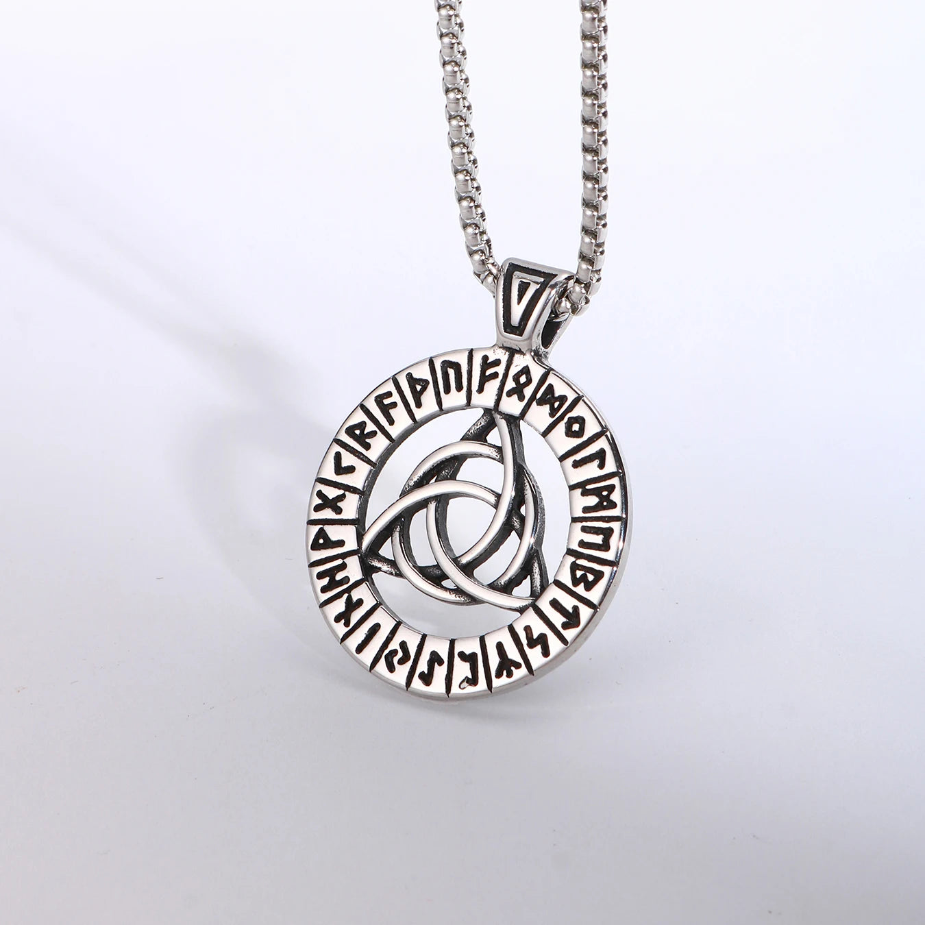 Viking Dragon Stainless Steel Pendant Necklace