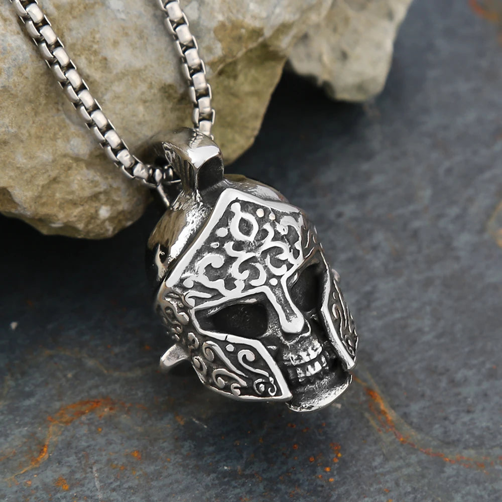 Gothic Skull Pendant Necklace — Stainless Steel