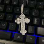 THE BLING KING Iced Out Cross Star Link Chain Baguettecz Cubic Zirconia Cross Pendant Necklace Charm Fashion Hiphop Jewelry