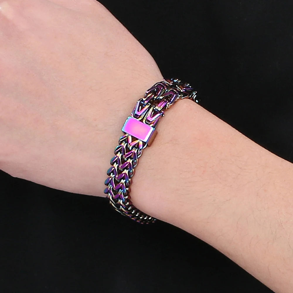 Waterproof Bracelet for Men 316L Stainless Steel Double Layer Link Chain Men's Bracelets Jewelry Accessories His