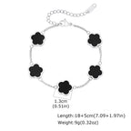 Five Leaf Flower Bracelet — Stainless Steel