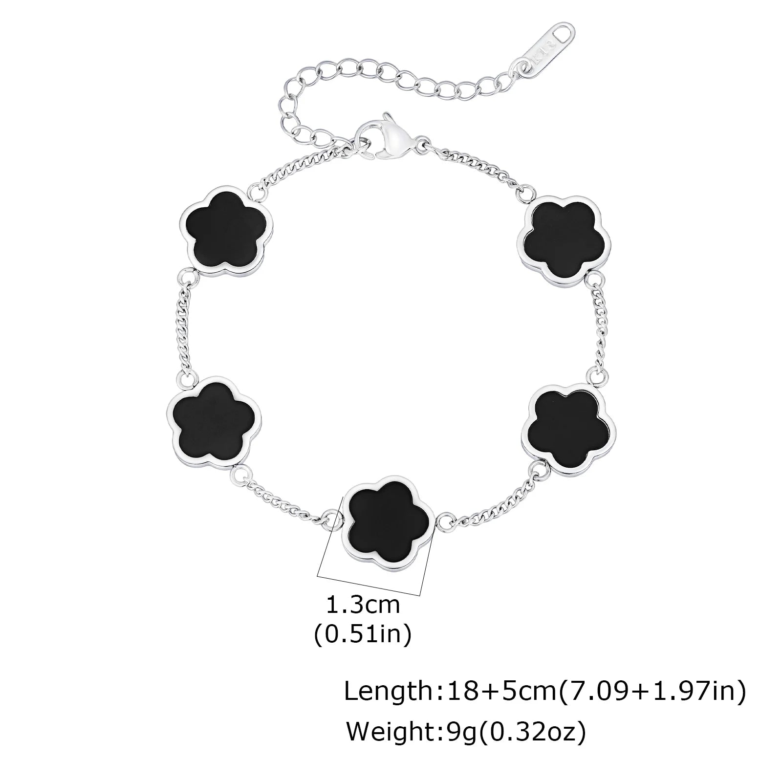 Five Leaf Flower Bracelet — Stainless Steel