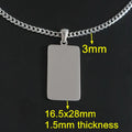 Cuban Chain Strip Bar Pendant Necklace — Stainless Steel