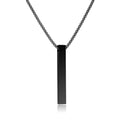 Stainless Steel 3D Bar Pendant Necklace Minimal
