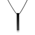 Stainless Steel 3D Bar Pendant Necklace Minimal