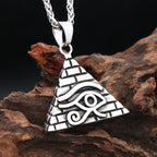 Eye of Horus Pyramid Pendant — Stainless Steel