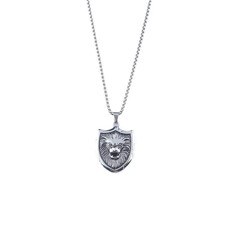 Lion Steel Pendant European American Shield