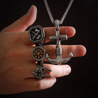 Stainless Steel Norse Viking Sea Anchor Sailor Man Necklaces Chain Pendant Punk Rock Hip Hop Unique for Male Boy Fashion Jewelry