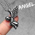 Angel Wing Pendant Necklace — Stainless Steel