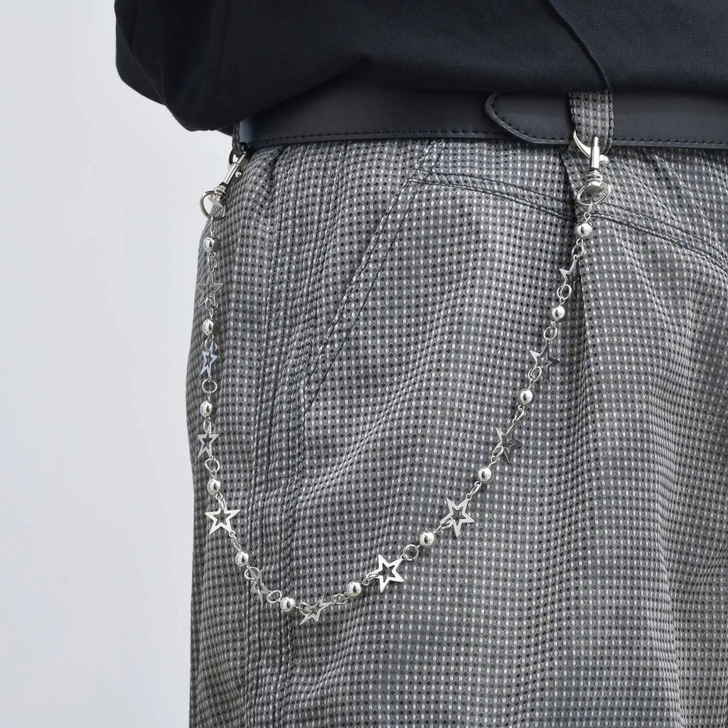 Black Pentagram Pants Chain — Stainless Steel