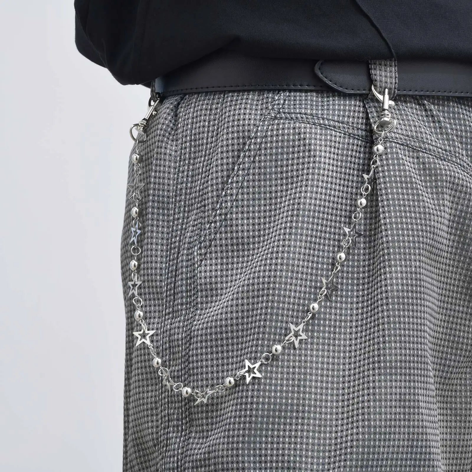 Black Pentagram Pants Chain — Stainless Steel