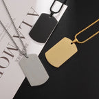 Hip Hop Military Style Stainless Steel Dog Tag Pendant Necklace for Men Women Gold Plated Personalized Id Card Name