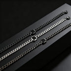 Trendy Stainless Steel Cuban Chain Bracelet for Men, Fashion Square Charm Waterproof Bracelet, Punk Classic Jewelry Gift