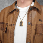 Poker Carving Pendant — Stainless Steel