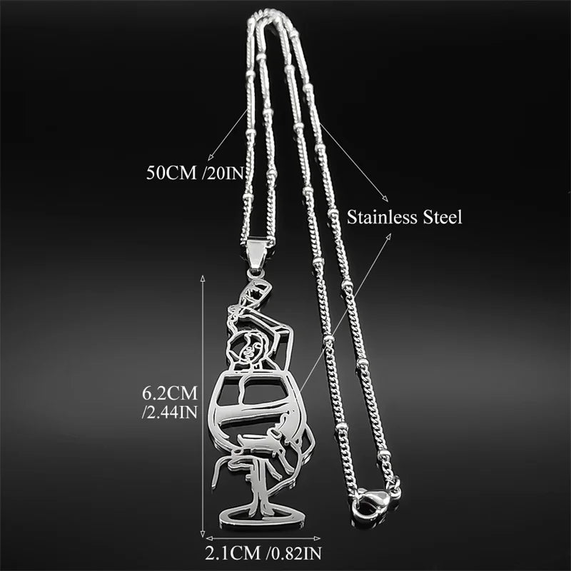 Silver Pendant Hollow Wine Glass Drinking