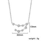 Unift Clear Zircon Zodiac Constellation Women Necklaces Star Sign Pisces Aries Taurus Pendant Fashion Horoscope Amulet Jewelry