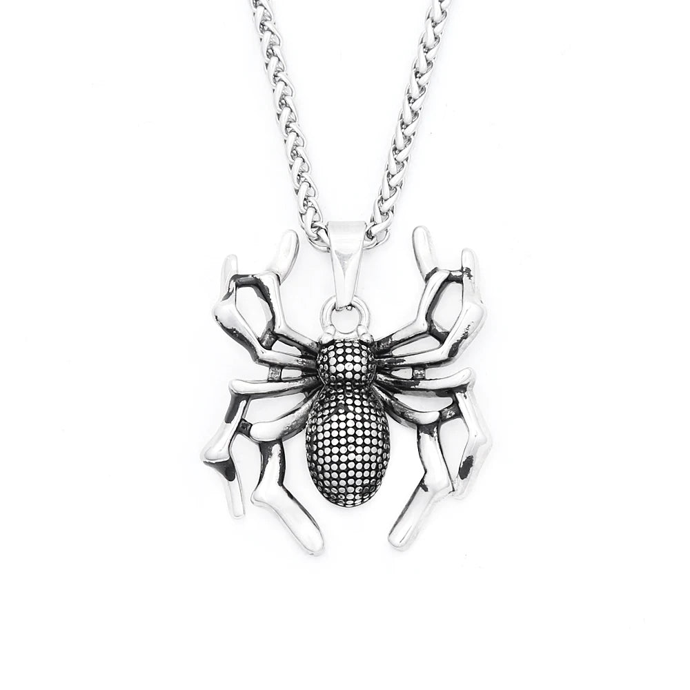 Spider Pendant Necklace — Stainless Steel