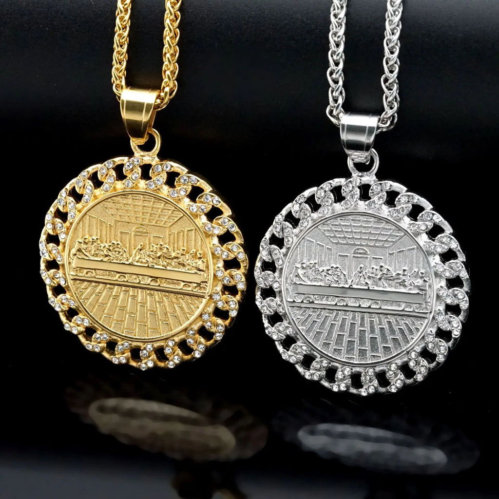 Iced Out Last Supper Pendant — Stainless Steel