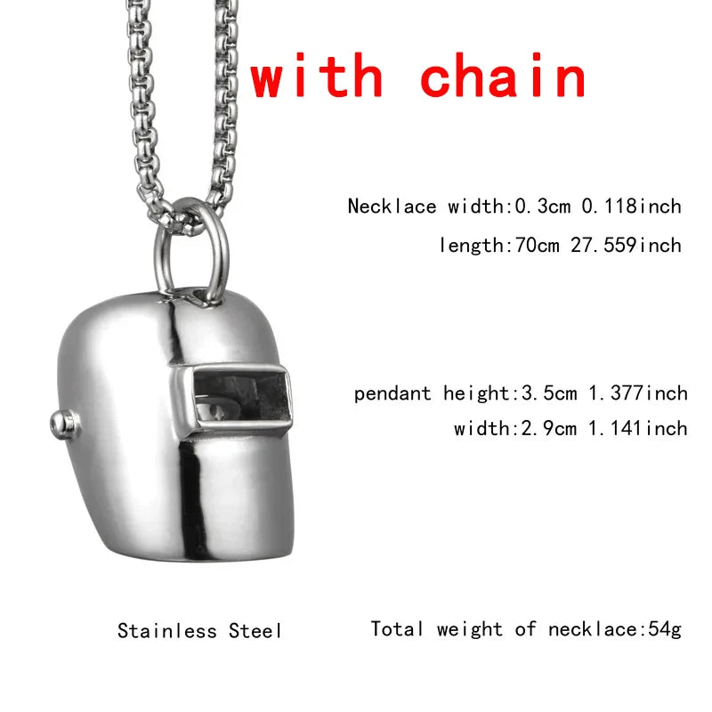 Fashion Punk Style Mask Men's Pendant Titanium Steel Hanging Neck Jewelry Student Hipster Hot Sale