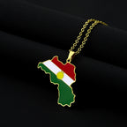 Kurdistan Map Pendant Necklace — Stainless Steel