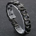 Vintage Black Stainless Steel Bracelet for Man Men's 15MM Wide Curb Link Chain Bracelets Bangles Armband Jewelry