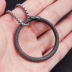Gothic Ouroboros Snake Pendant Necklace — Stainless Steel