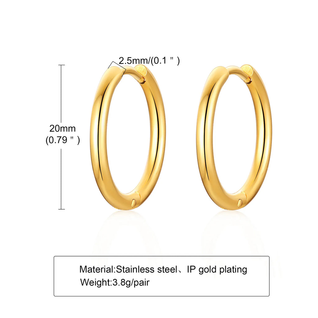 Minimal Hoop Earring — Stainless Steel
