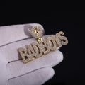 Iced Out Letter Lightning Pendant Stainless Steel