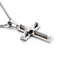 Fongten Stainless Steel Pendant Necklace for Men Multiple Color Cable Cross Twisted Link Chain Male Neck Christian