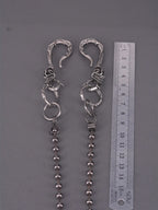 Black Large Skull Ball Bead Wallet Chain — Biker Jeans 6mm