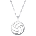 Sports Ball Charm Pendant Necklace — Steel
