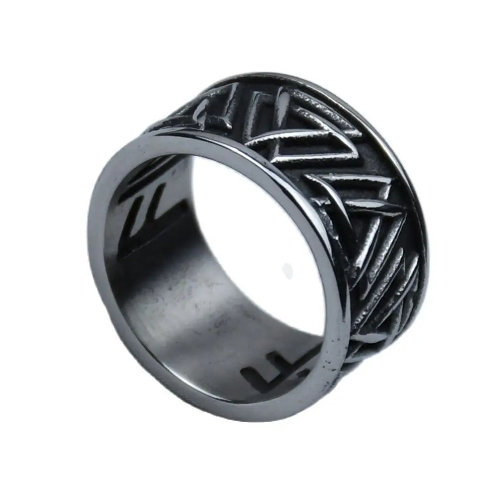Viking Raven Valknut Amulet Ring — Stainless Steel