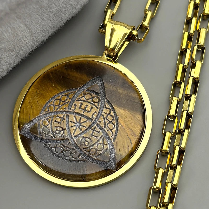 Celtic Gold Pendant Irish Trinity Knot Witchcraft