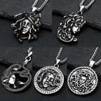 Retro Medusa Pendant Necklace Punk Gothic Snake Shaped Fashion Jewelry For Men Women Gathering Party Birthday Holiday
