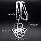 Hamsa Ankh Eye of Horus Pendant Necklace