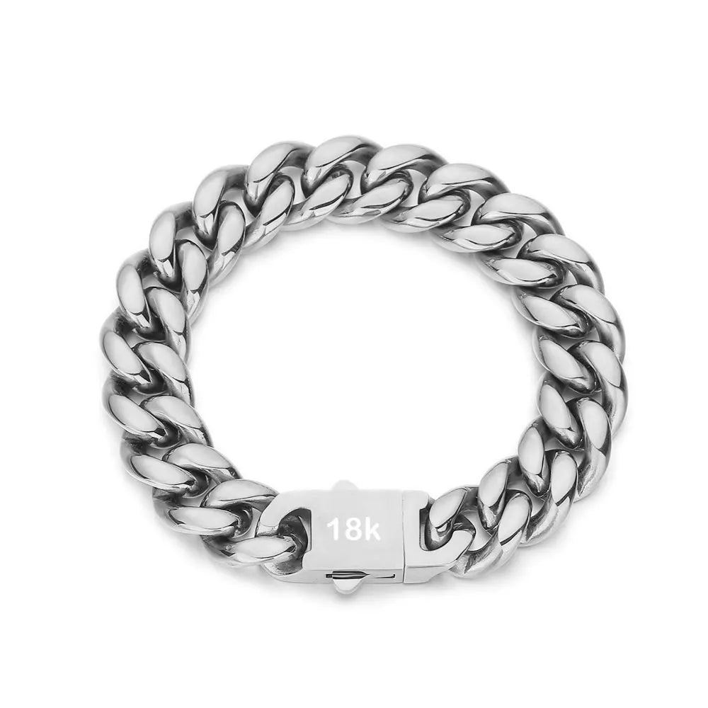 8-16mm 316L Stainless Steel Chain Hip Hop Jewelry Curb Miami Cuban Link Chain Necklace Bracelet Gift for Men Women