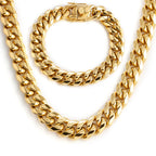 6/8/10/12/14/16MM Hip Hop Cuban Link Necklace For Men Stainless Steel Miami Fashion Jewelry Thick And Thin Rainbow