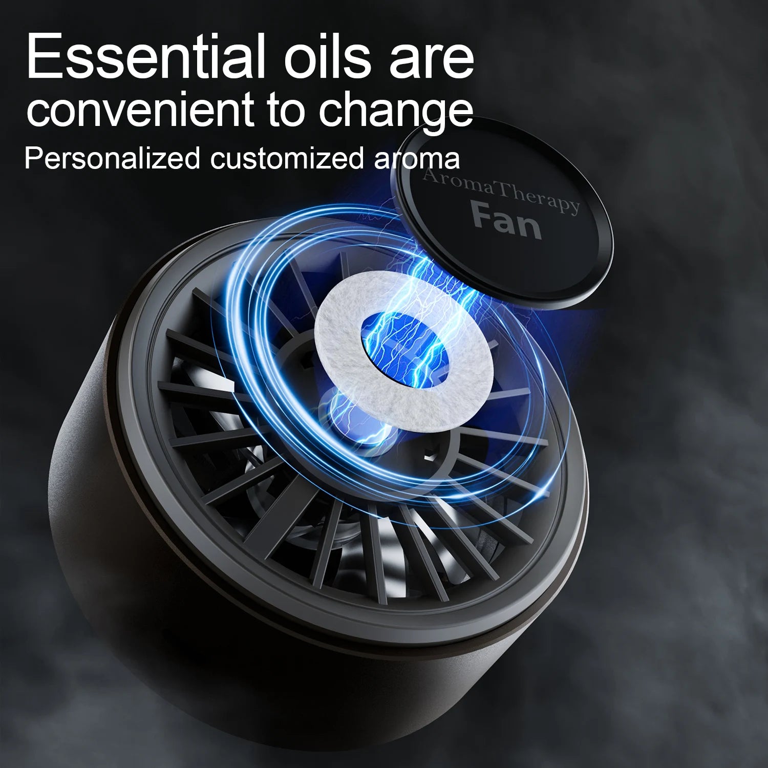 Car aromatherapy fan high wind clip fan can add essential oil USB small fan car accessories gift