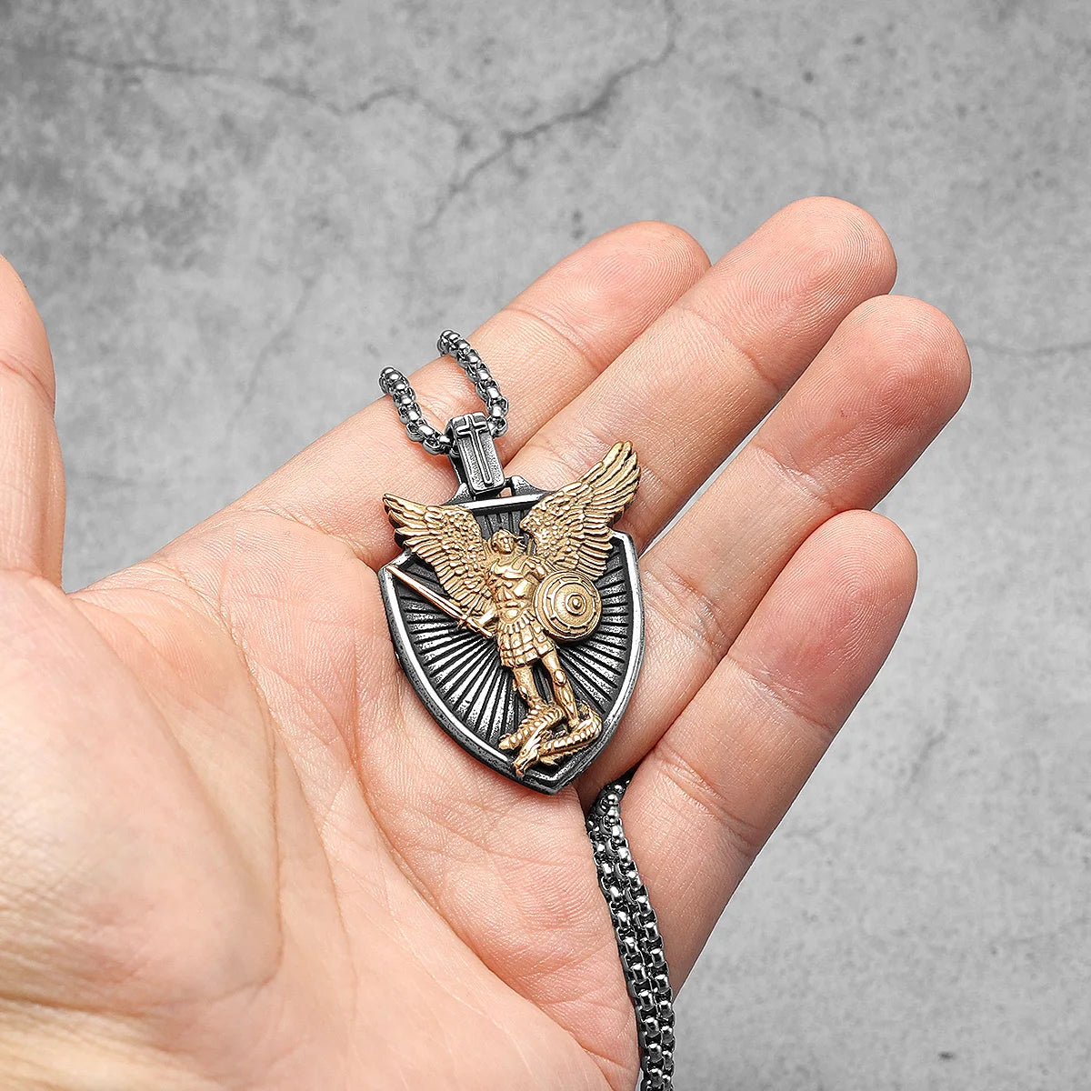 Archangel Michael Pendant — Stainless Steel