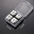 Reusable Whiskey Stones Stainless Steel Ice Cubes Quick-Freeze Wine Cooler Food Grade Metal Pellets Beer Cooler Bar