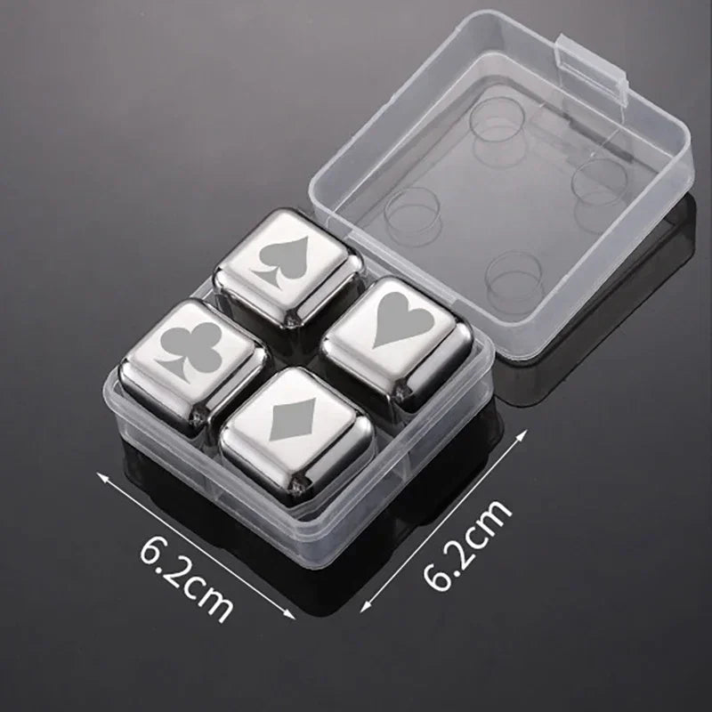 Reusable Whiskey Stones Stainless Steel Ice Cubes Quick-Freeze Wine Cooler Food Grade Metal Pellets Beer Cooler Bar