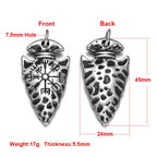 Norse Viking Rune Round Pendant Necklace — Stainless Steel