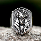 Statement Ring Vintage Egyptian Anubis God Steel