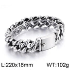 Vintage 18/22MM Width Twist Cuban Link Chain Bracelet for Man Cool Stainless Steel Bracelets Mens Male On Hand Jewelry