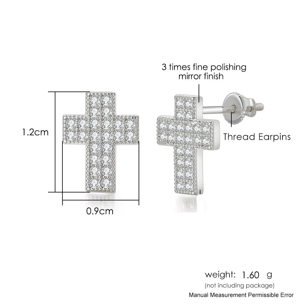 Iced Out Stud Earrings — Gold