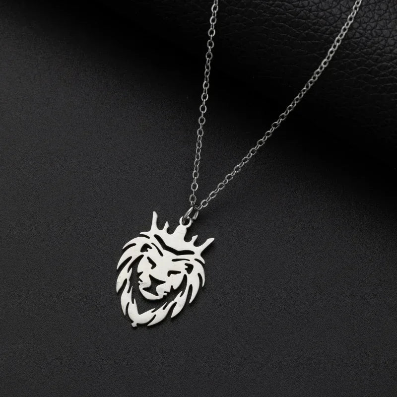 Domineering Ferocious Tiger Head Pendant Stainless Steel Animal Necklace Men's Punk Trend Cool Jewelry Boy Gift