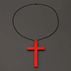 Wood Cross Pendant Necklace