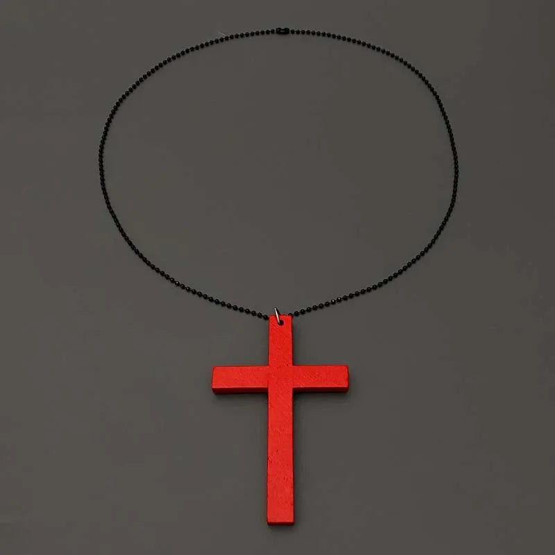 Wood Cross Pendant Necklace