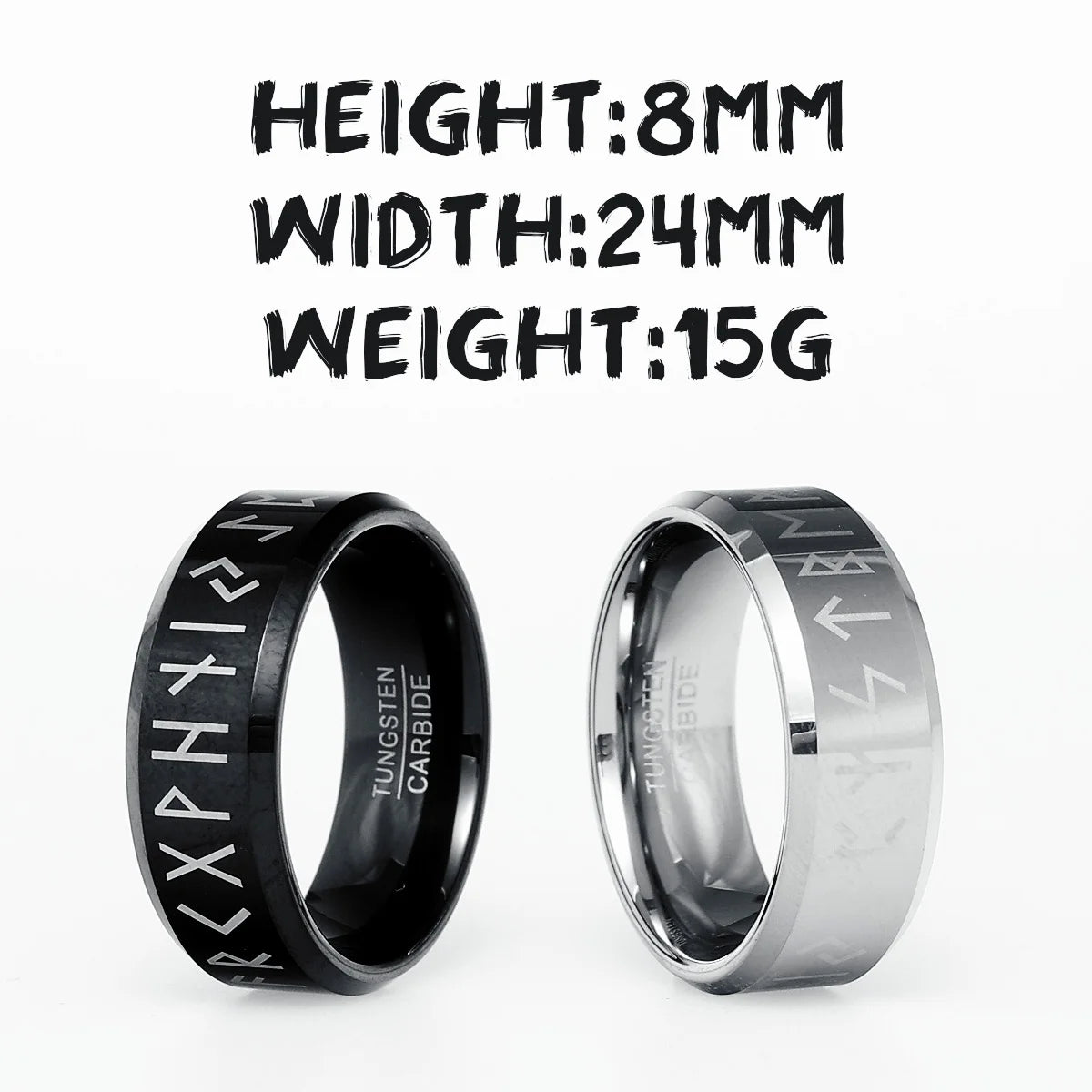 Luxury Tungsten Carbide Men Rings Viking Characters Ring The North Man Punk Rock for Rider Biker Male Boyfriend Jewelry Gift